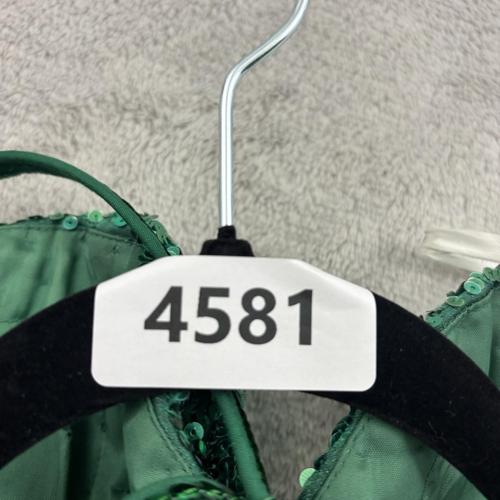 Sherri Hill Dress Womens 2 Emerald Green‎ Sequin Halter Sweetheart Prom Cocktail - Picture 16 of 16